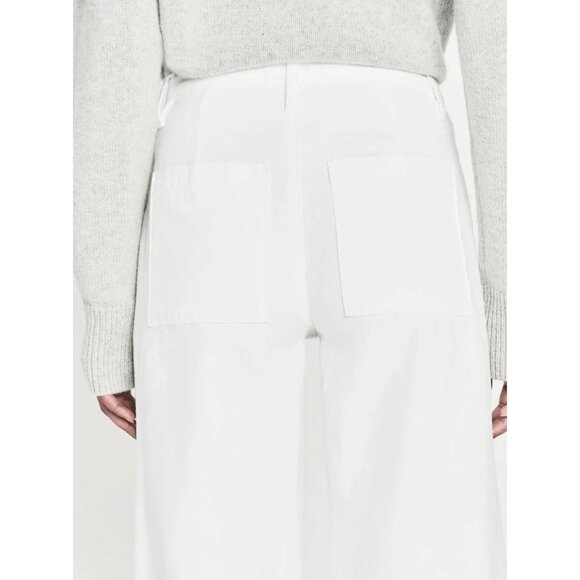 FRAME 70's Patch Pocket Crop Straight White in White Size 25 - Picture 4 of 11